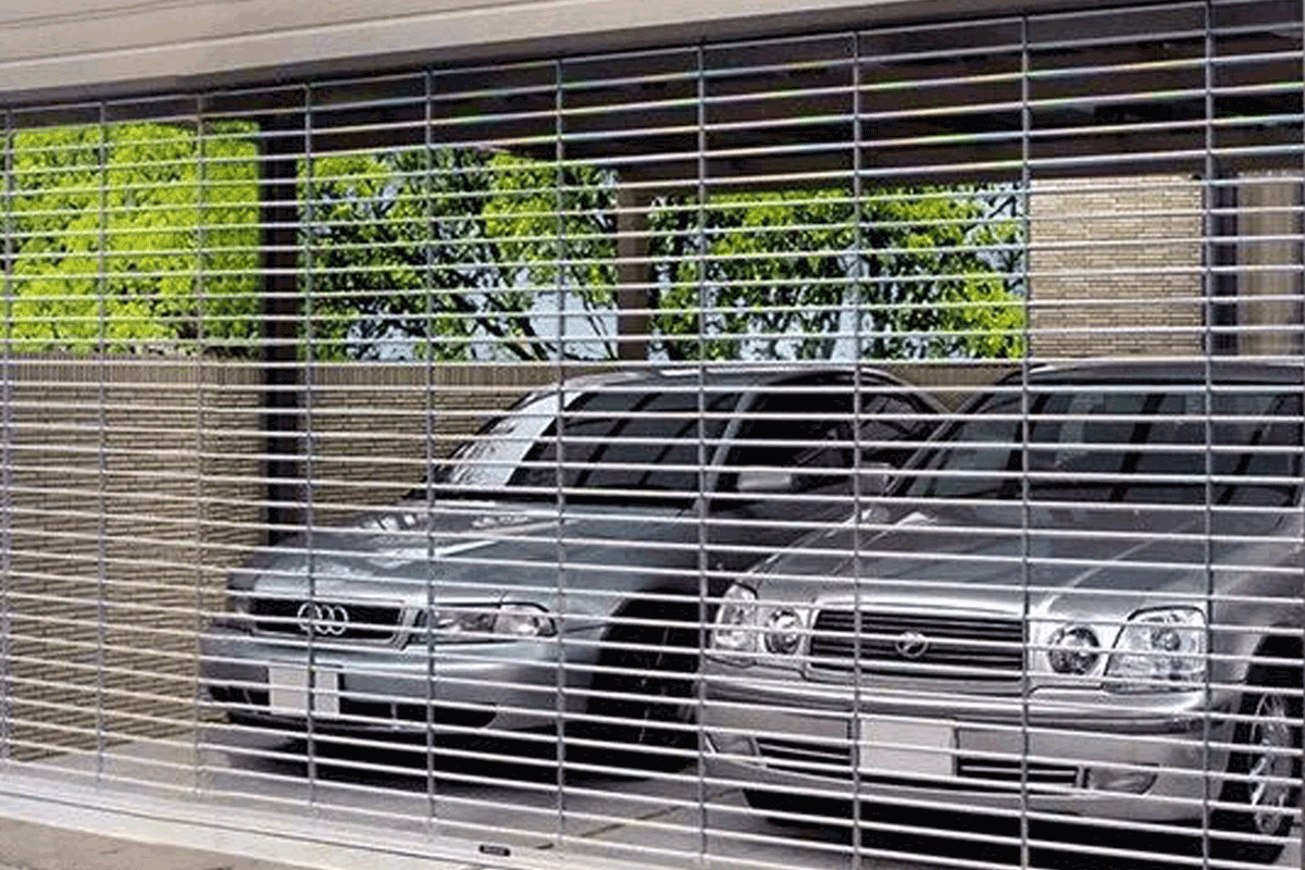 Grill Shutter installed at a retail storefront