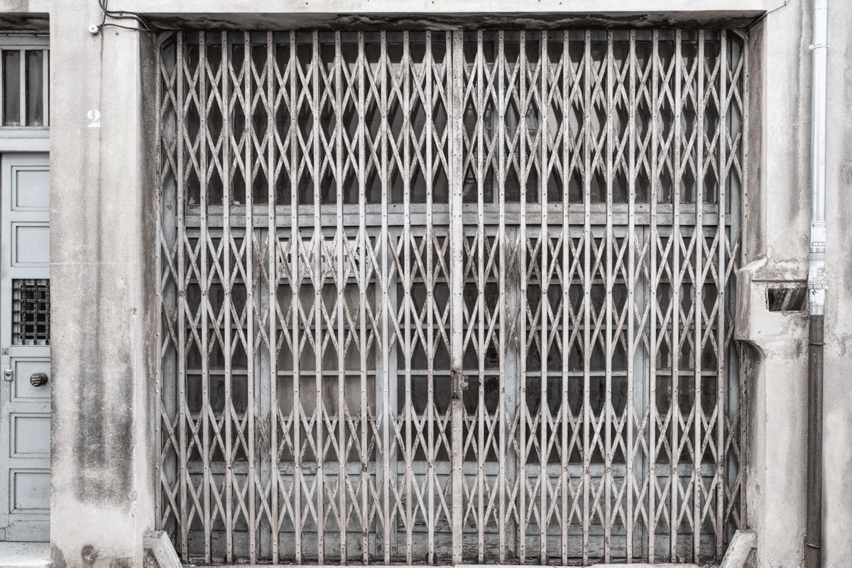 Pipe Type Polycarbonate Shutter installed at a luxury retail store